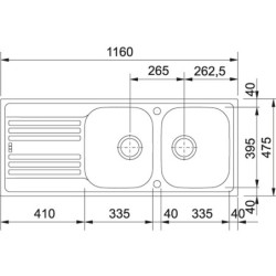 Nerūdijančio plieno plautuvė Franke Euroform EFX 621