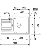 Nerūdijančio plieno plautuvė Franke Euroform EFX 214-78 SLIM TOP