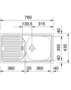Plautuvė Franke Eurostar ETL 614 Nova, industrinė, linijinė