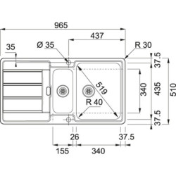 Nerūdijančio plieno plautuvė Franke Hydros HDX 654 R