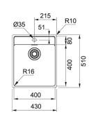 Nerūdijančio plieno plautuvė Franke Maris MRX 210-40 TL