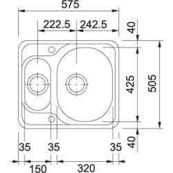 Nerūdijančio plieno plautuvė Franke Mikado MOX 660