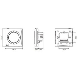 Patalpos termostatas Danfoss WT-TD, 5-35°C, su ekranu