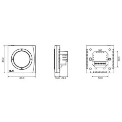Patalpos termostatas Danfoss WT-P, 5-35°C, programuojamas