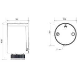 Belaidė termostatinė mini galva radiatoriams Salus TRV10RFM