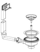 Franke užkemšamas ventilis 3.1/2", su priedais