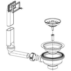 Franke užkemšamas ventilis 3.1/2", su priedais