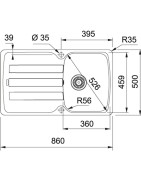 Granitinė plautuvė Franke Antea AZG 611-86, su ventiliu