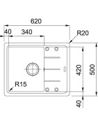 Granitinė plautuvė Franke Basis BFG 611-62, su ventiliu