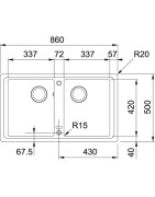 Granitinė plautuvė Franke Basis BFG 620, su ventiliu, juoda