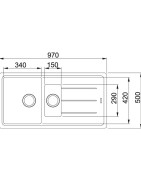Granitinė plautuvė Franke Basis BFG 651, su ventiliu