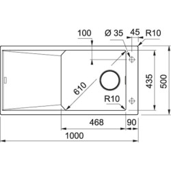 Granitinė plautuvė Franke FX FXG 611-100, juoda