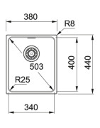 Granitinė plautuvė Franke Kubus KBG 110-34, biežinė