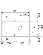 Granitinė plautuvė Franke Maris MRG 611-78, su ventiliu