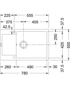 Granitinė plautuvė Franke Maris MRG 611-78/49, su ventiliu