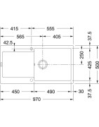 Granitinė plautuvė Franke Maris MRG 611-97/49, juoda