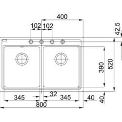 Granitinė plautuvė Franke Maris MRG 620, su ventiliu