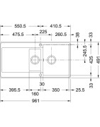 Granitinė plautuvė Franke Maris MRG 251, su ventiliu ir indu