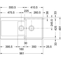 Granitinė plautuvė Franke Maris MRG 251, su ventiliu ir indu