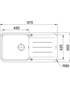 Granitinė plautuvė Franke Pebel PBG 611-97, su ventiliu