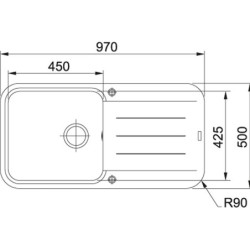 Granitinė plautuvė Franke Pebel PBG 611-97, su ventiliu