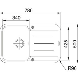 Granitinė plautuvė Franke Pebel PBG 611-78, su ventiliu