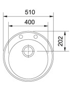 Granitinė plautuvė Franke Ronda ROG 610-41, užkemšamas ventilis