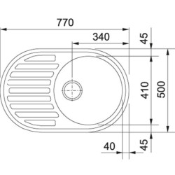 Granitinė plautuvė Franke Ronda ROG 611, ekscentrinis ventilis