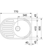 Granitinė plautuvė Franke Ronda ROG 611, užkemšamas ventilis