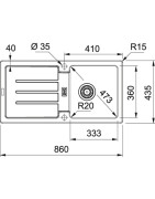 Granitinė plautuvė Franke Strata STG614, užkemšamas ventilis
