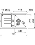 Granitinė plautuvė Franke Strata STG614-78, užkemšamas ventilis