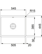 Keramikinė plautuvė Franke Kubus KBK 110-50, perlo pilka