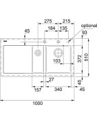 Keramikinė plautuvė Franke Mythos MTK651-100, dešinė