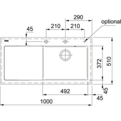 Keramikinė plautuvė Franke Mythos MTK611-100, dešinė