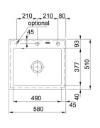Keramikinė plautuvė Franke Mythos MTK610-58, juoda