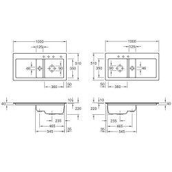 Keramikinė plautuvė Villeroy&Boch Subway 60, kairė