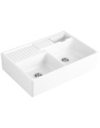 Keramikinė plautuvė Villeroy&Boch Double Bowl, balta, su skyle