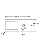 Keramikinė plautuvė Villeroy&Boch Siluet 60, balta, 2 skylės