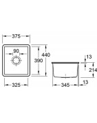 Keramikinė plautuvė Villeroy&Boch Subway 45 SU, juoda