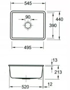 Keramikinė plautuvė Villeroy&Boch Subway 60 SU