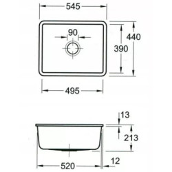 Keramikinė plautuvė Villeroy&Boch Subway 60 SU