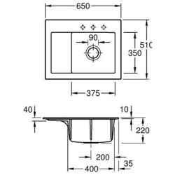 Keramikinė plautuvė Villeroy&Boch Subway 45 Compact, balta