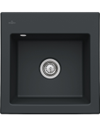 Keramikinė plautuvė Villeroy&Boch Subway 50S, juoda, 2 skylių