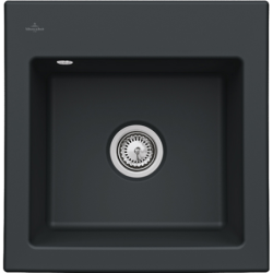 Keramikinė plautuvė Villeroy&Boch Subway 50S, juoda, 2 skylių