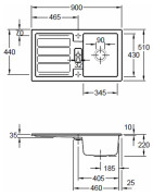 Keramikinė plautuvė Villeroy&Boch Flavia 50, balta, 1 skylės