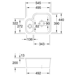 Keramikinė plautuvė Villeroy&Boch Cisterna 60B, chromit