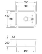 Keramikinė plautuvė Villeroy&Boch Cisterna 60C