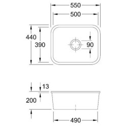 Keramikinė plautuvė Villeroy&Boch Cisterna 60C