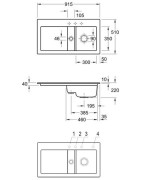 Keramikinė plautuvė Villeroy&Boch Subway 50, balta