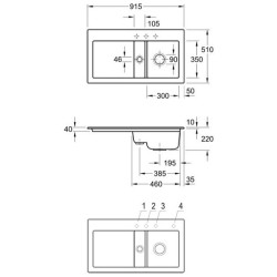 Keramikinė plautuvė Villeroy&Boch Subway 50, balta